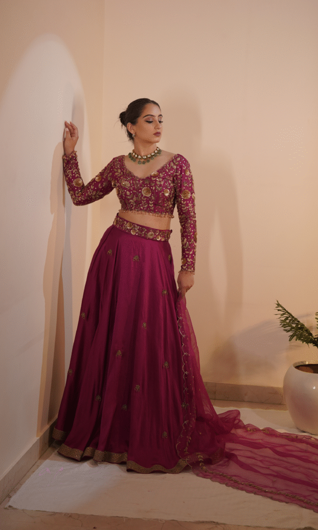 Heirloom Mehroon Lehenga