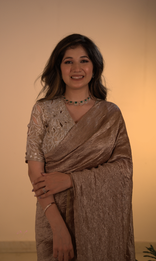 Crused Tissue Jaali Saree