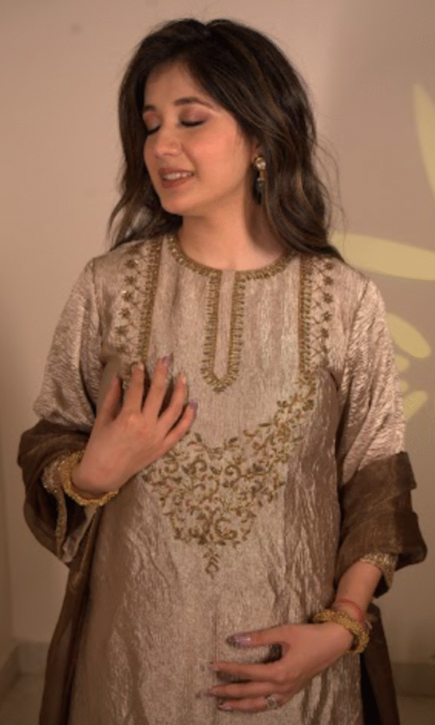 Crushed Zari Kurta Set